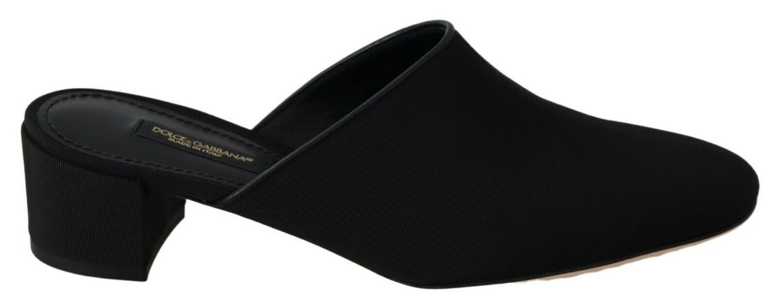 Dolce & Gabbana Black Grosgrain Slides Sandals Women Shoes - Zeiniez