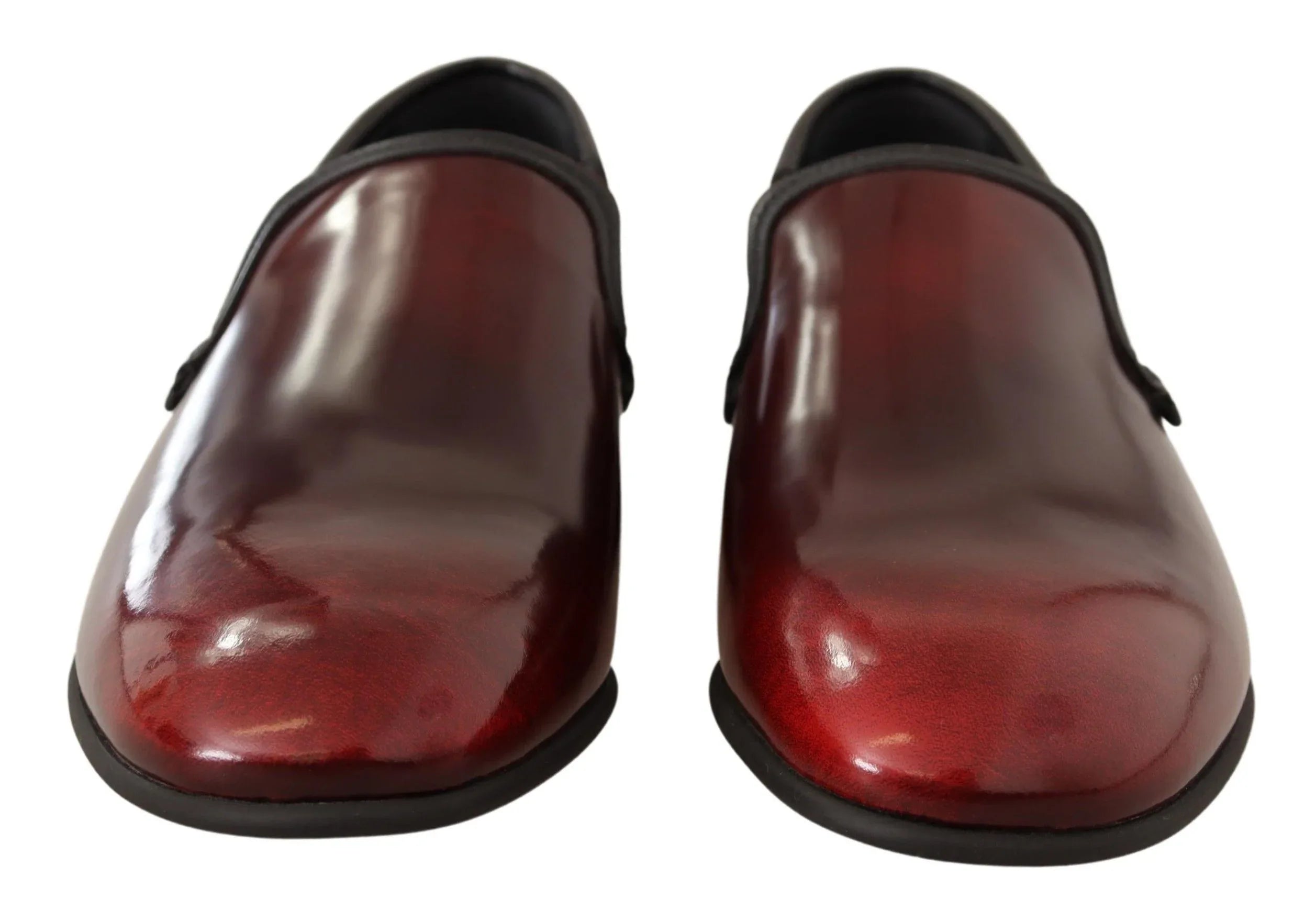 Dolce & Gabbana Bordeaux Patent Leather Dress Loafers Shoes - Zeiniez