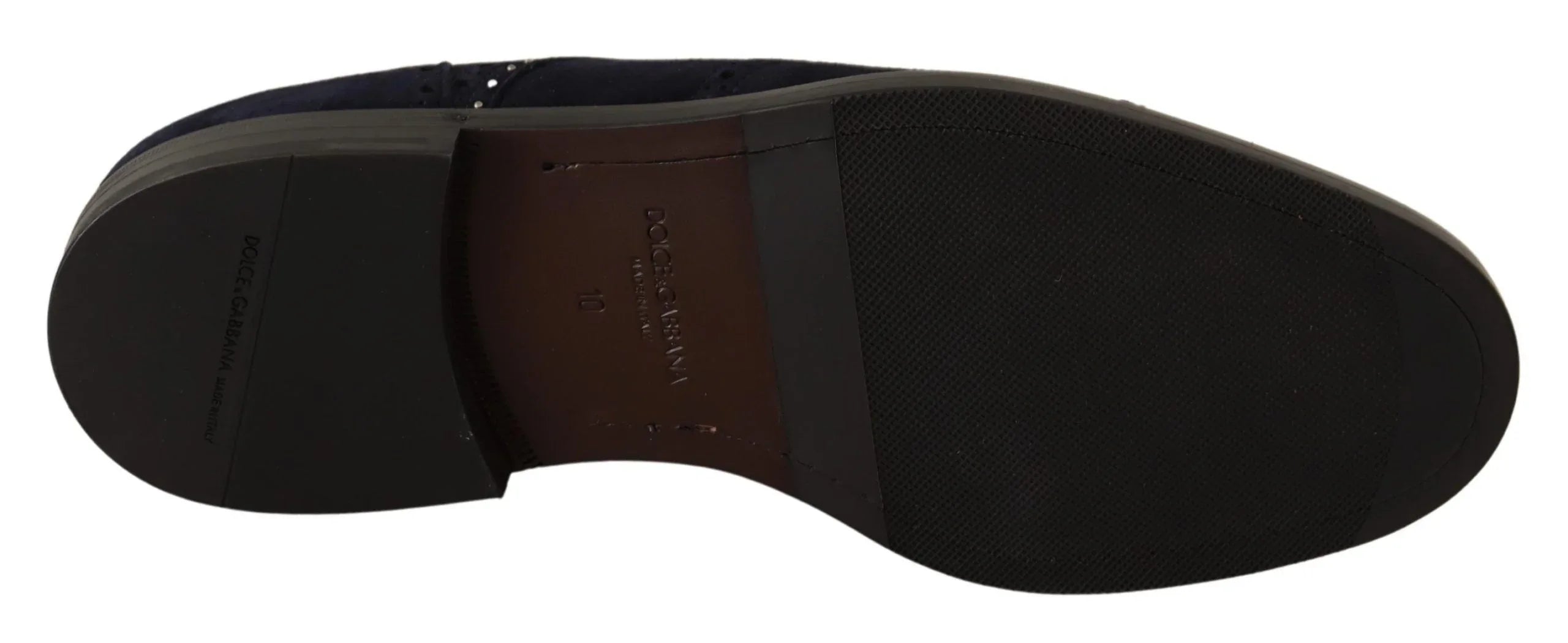 Dolce & Gabbana Blue Suede Leather Derby Studded Shoes - Zeiniez