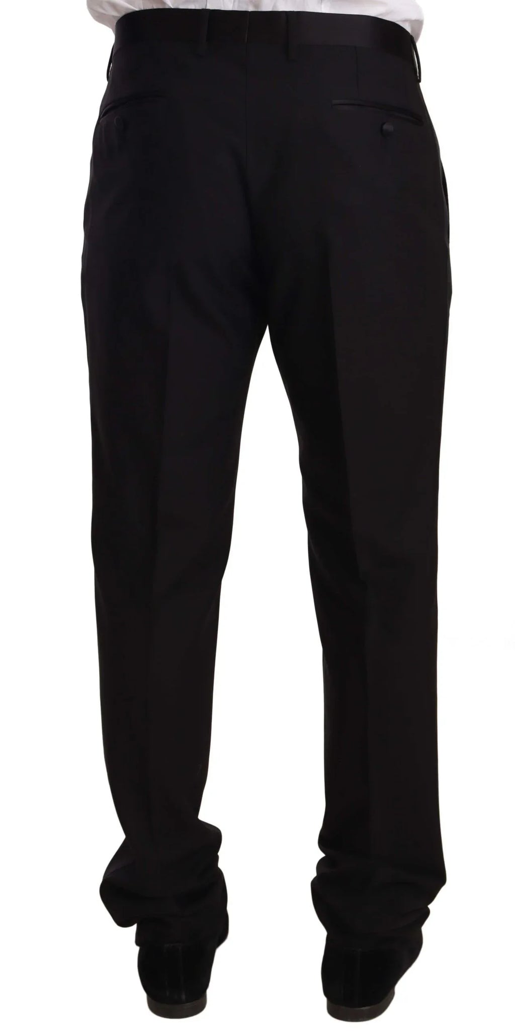 Dolce & Gabbana Black Wool Formal Tuxedo Trouser Pants - Zeiniez