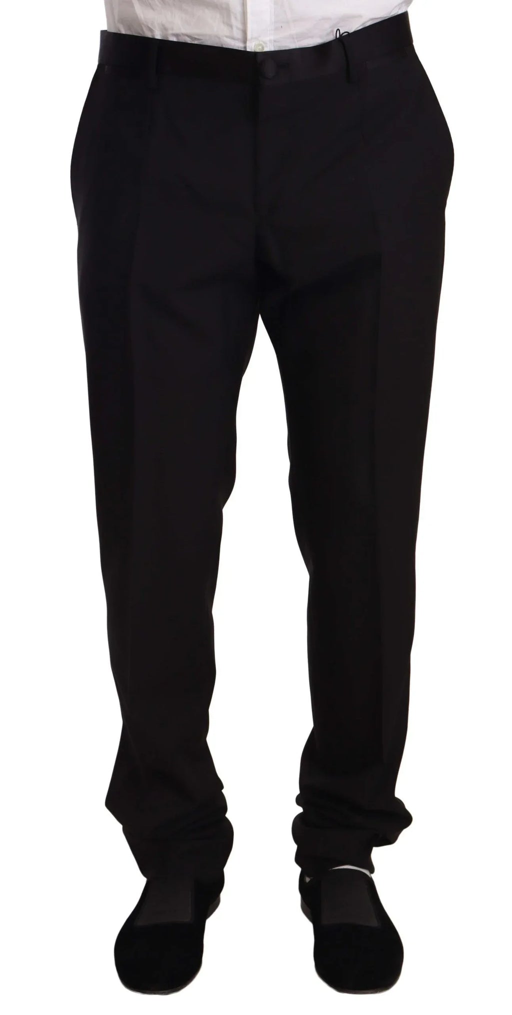Dolce & Gabbana Black Wool Formal Tuxedo Trouser Pants - Zeiniez