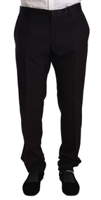 Dolce & Gabbana Black Wool Formal Tuxedo Trouser Pants - Zeiniez