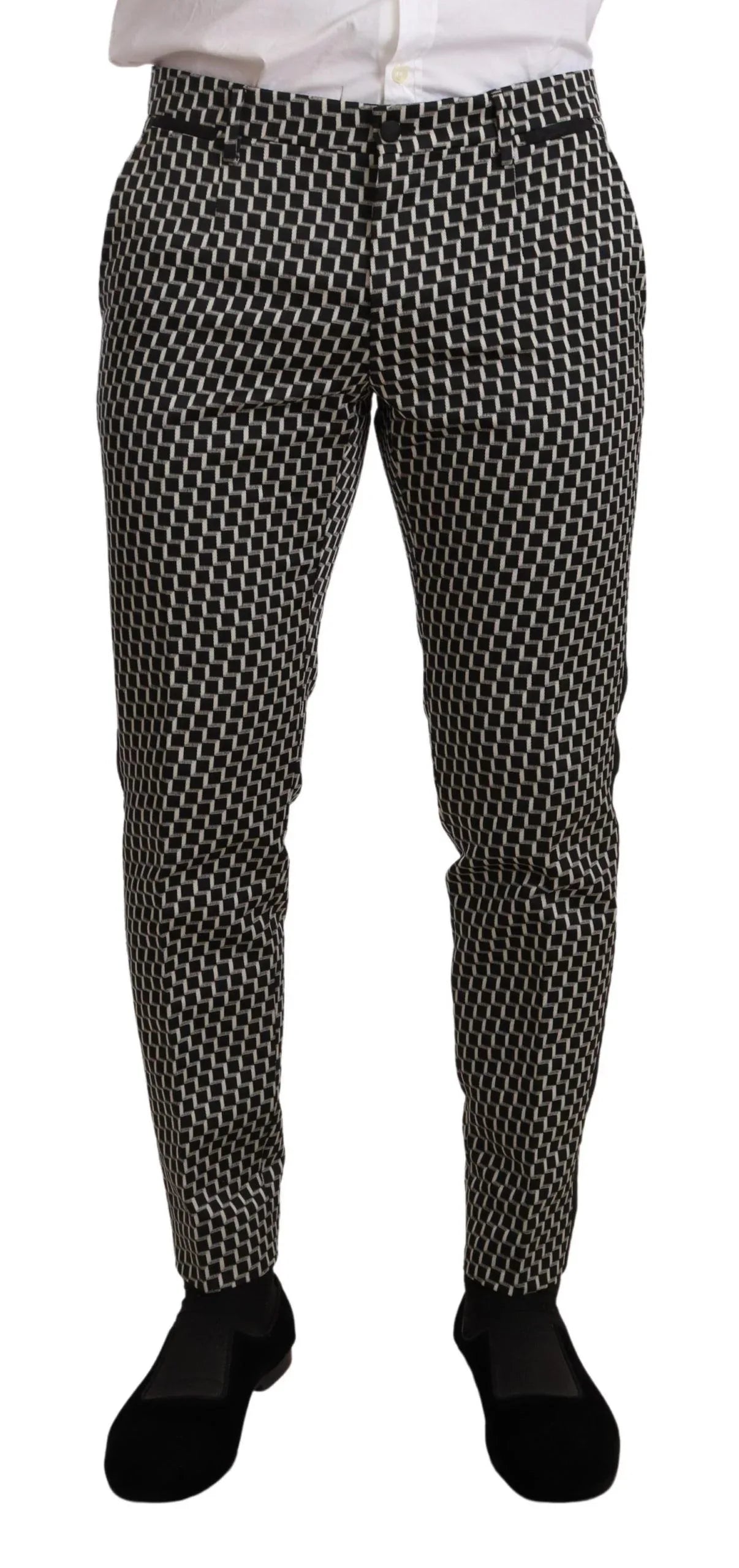 Dolce & Gabbana Black White Check 3 Piece Set MARTINI Suit - Zeiniez