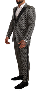 Dolce & Gabbana Dark Gray Check 3 Piece Set MARTINI Suit