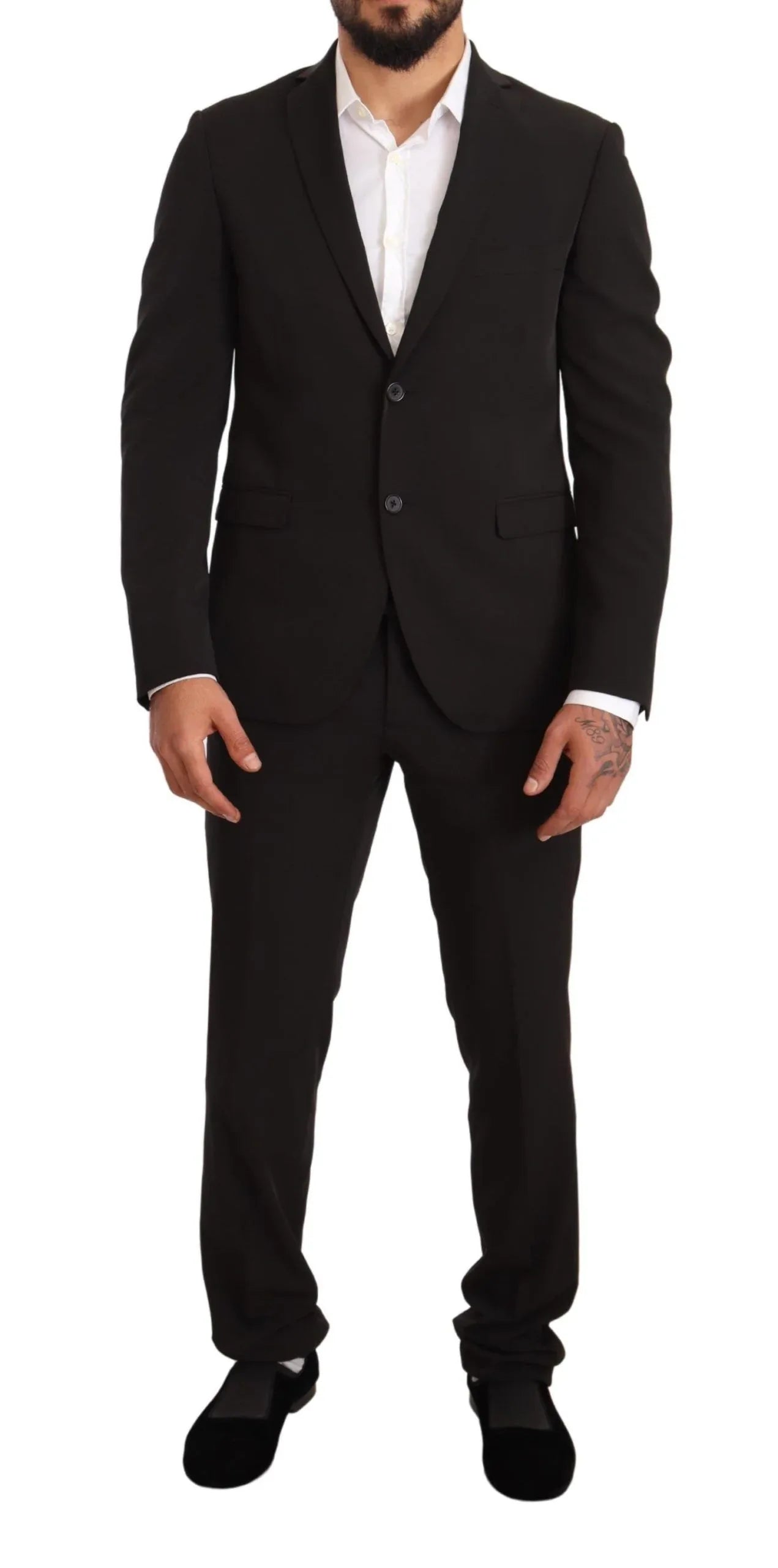 Domenico Tagliente Black Polyester Slim 2 Piece Set TAGLIENTE Suit - Zeiniez