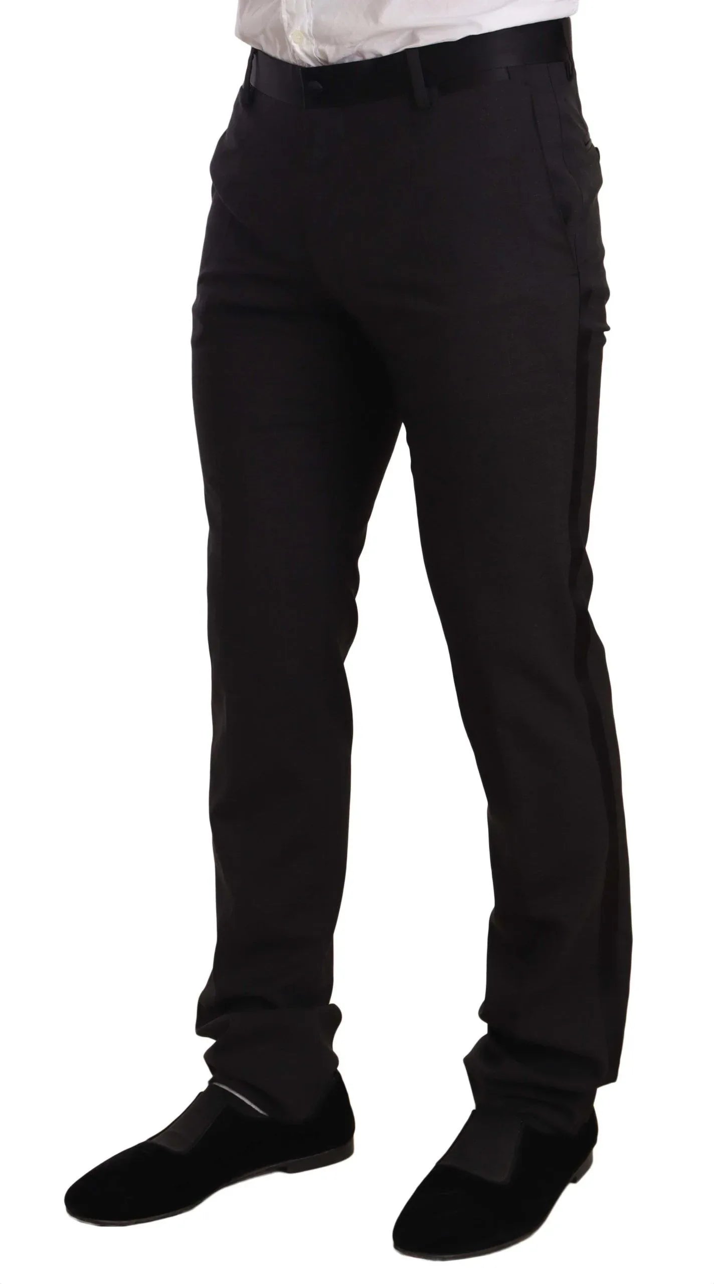 Dolce & Gabbana Blue Velvet Cotton Slim Fit Smoking Suit - Zeiniez