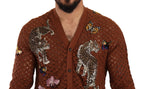 Dolce & Gabbana Brown Leopard Butterfly Cardigan Sweater - Zeiniez