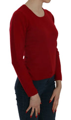 MILA SCHÖN Red Round Neck Pullover Cashmere Sweater - Zeiniez