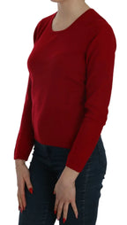 MILA SCHÖN Red Round Neck Pullover Cashmere Sweater - Zeiniez