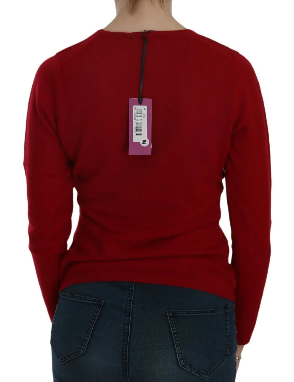 MILA SCHÖN Red Round Neck Pullover Cashmere Sweater - Zeiniez