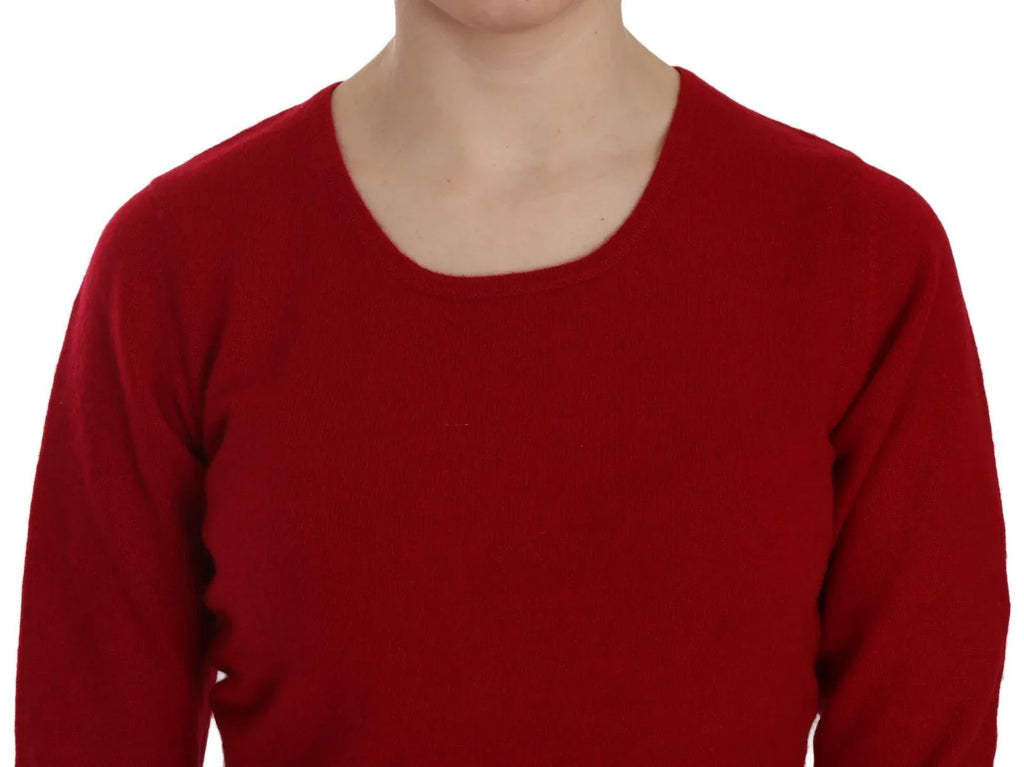MILA SCHÖN Red Round Neck Pullover Cashmere Sweater - Zeiniez