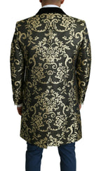 Dolce & Gabbana Black Gold Jacquard Long Coat SICILIA Jacket - Zeiniez