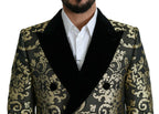 Dolce & Gabbana Black Gold Jacquard Long Coat SICILIA Jacket - Zeiniez