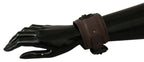 Scervino Street Brown Leather Branded Wide Buckle Closure Bracelet - Zeiniez