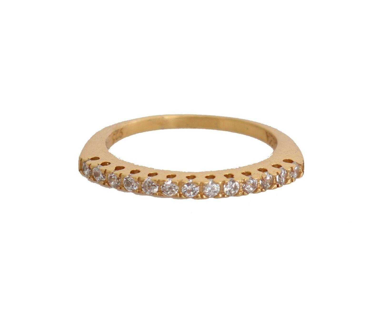 Nialaya Gold Authentic Womens Clear CZ Gold 925 Silver Ring - Zeiniez