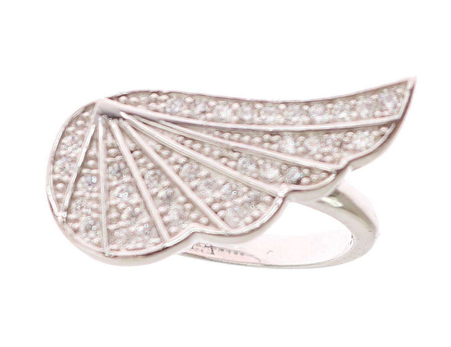 Nialaya Silver Womens Wing Clear CZ 925 Silver Ring - Zeiniez