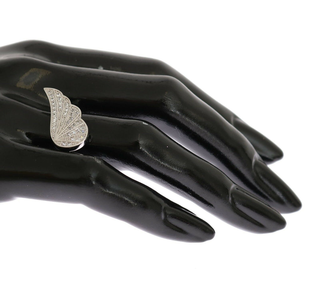 Nialaya Silver Womens Wing Clear CZ 925 Silver Ring - Zeiniez