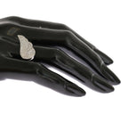 Nialaya Silver Womens Wing Clear CZ 925 Silver Ring - Zeiniez