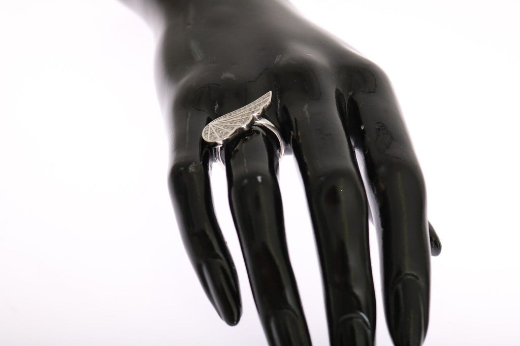 Nialaya Silver Womens Wing Clear CZ 925 Silver Ring - Zeiniez