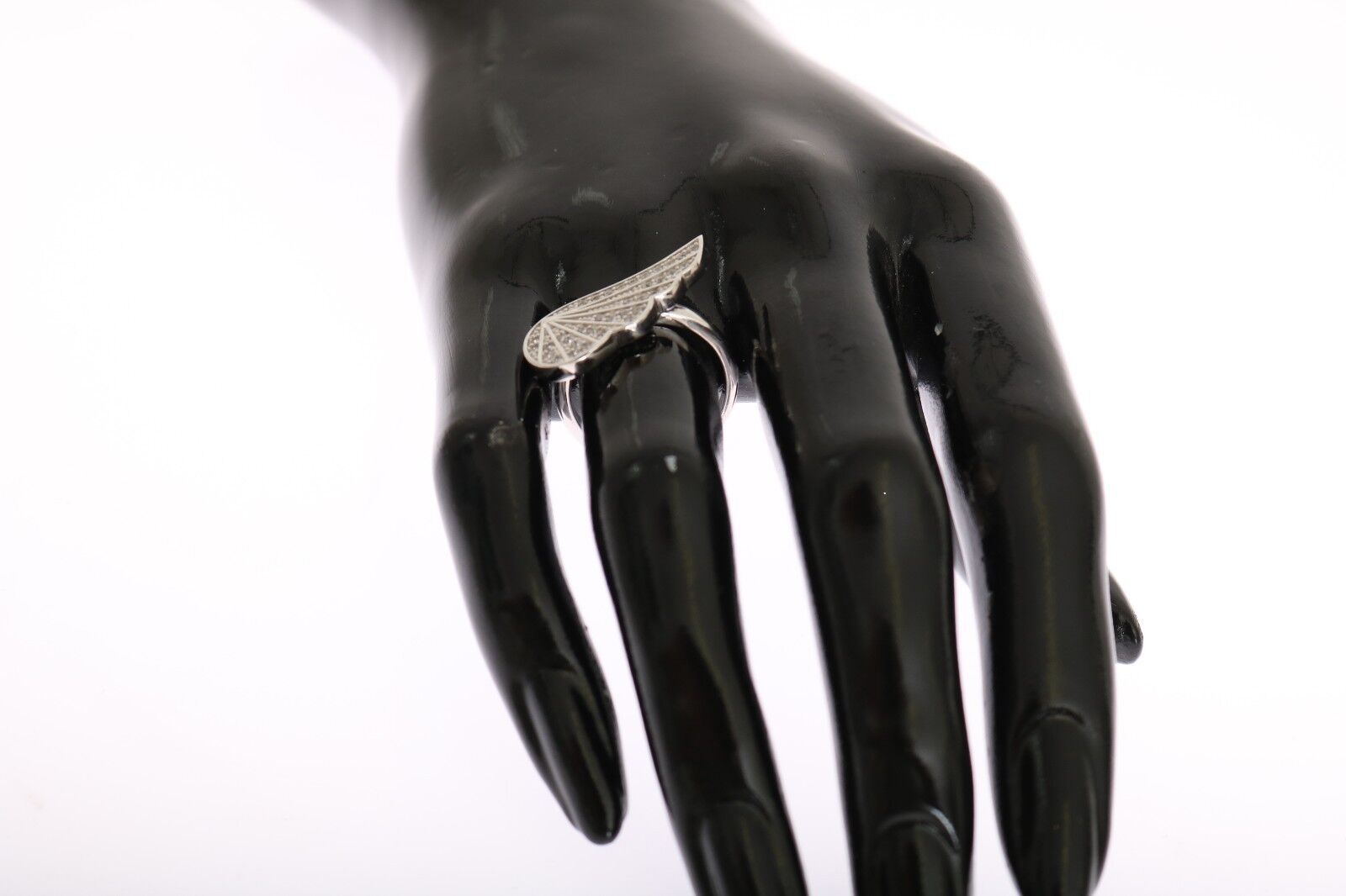 Nialaya Silver Womens Wing Clear CZ 925 Silver Ring - Zeiniez