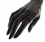 Nialaya Black CZ Rhodium 925 Silver Womens Ring - Zeiniez