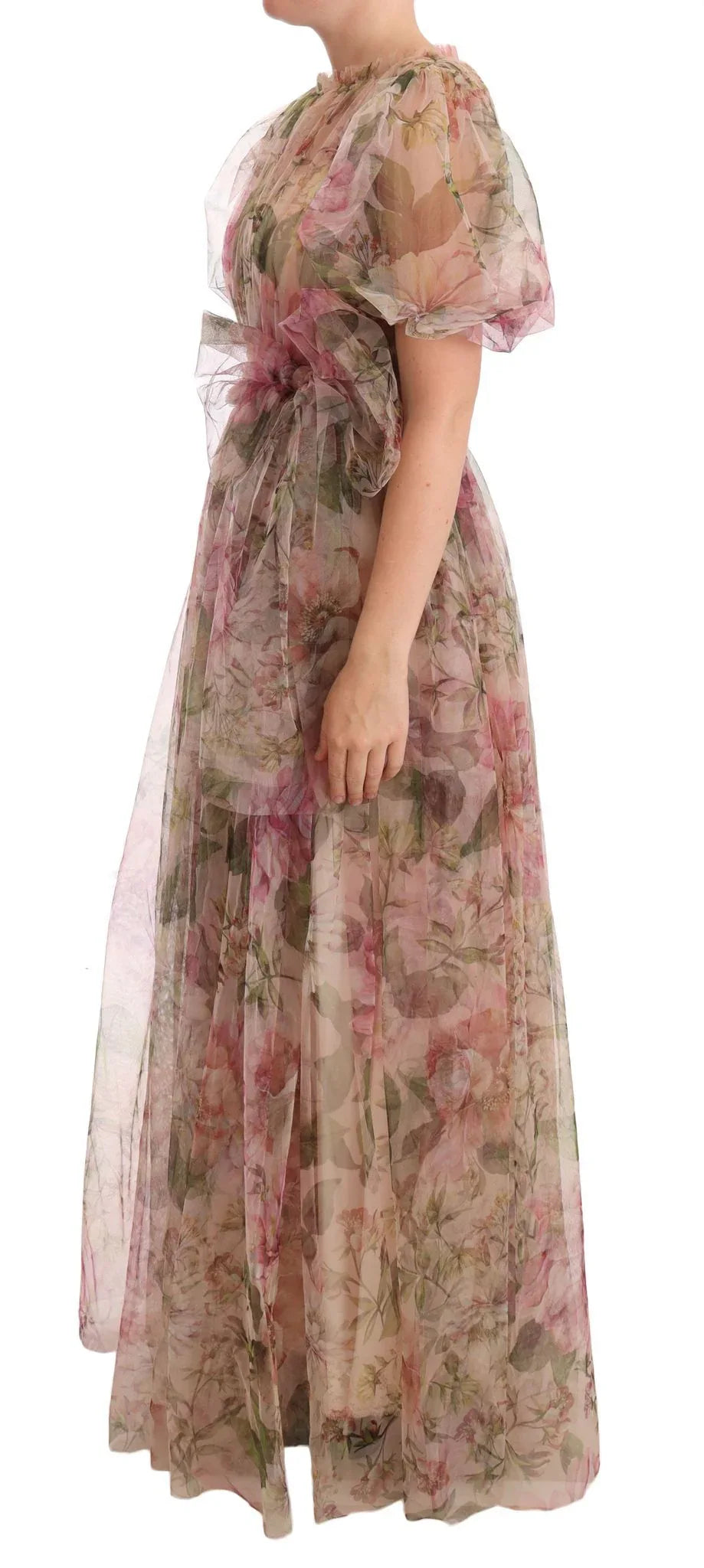 Dolce & Gabbana Multicolor Floral Print Long Maxi Gown Dress - Zeiniez