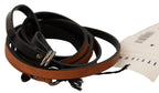 Costume National Brown Leather Silver Tone Buckle Belt - Zeiniez
