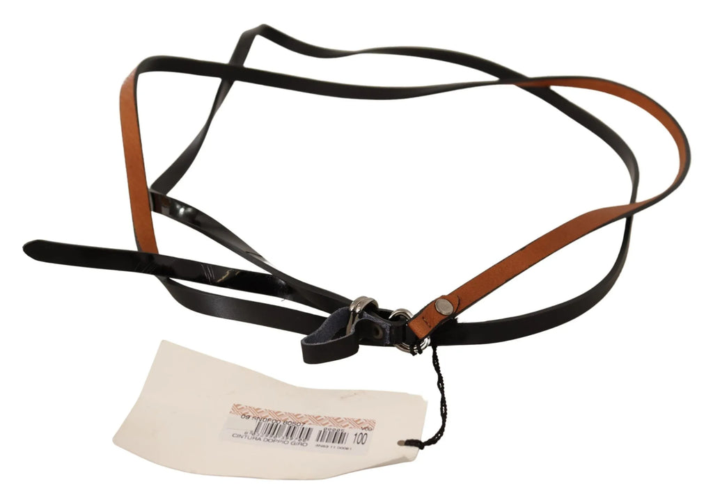Costume National Brown Leather Silver Tone Buckle Belt - Zeiniez