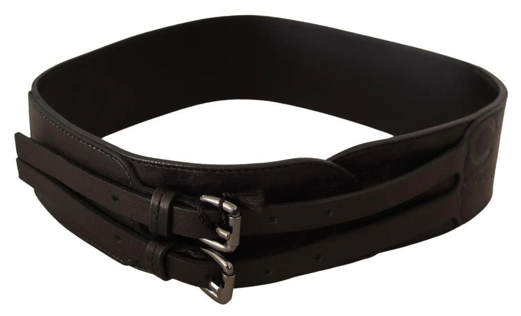 Costume National Dark Brown Leather Double Buckle Belt - Zeiniez