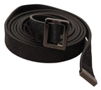 Costume National Black Leather Metal Buckle Waist Belt - Zeiniez