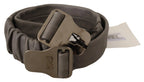 Costume National Gray Leather Silver Buckle Waist Belt - Zeiniez
