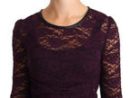 Dolce & Gabbana Purple Lace Long Sleeve Top Blouse - Zeiniez