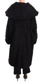 Dolce & Gabbana Black Mohair Fur Cape Trench Coat Jacket - Zeiniez