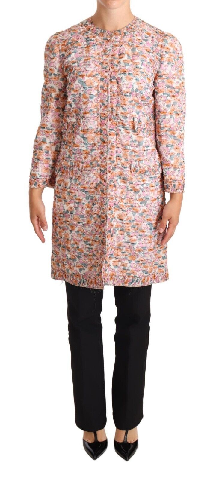 Dolce & Gabbana Multicolor Floral Print Silk Trench Coat Jacket - Zeiniez