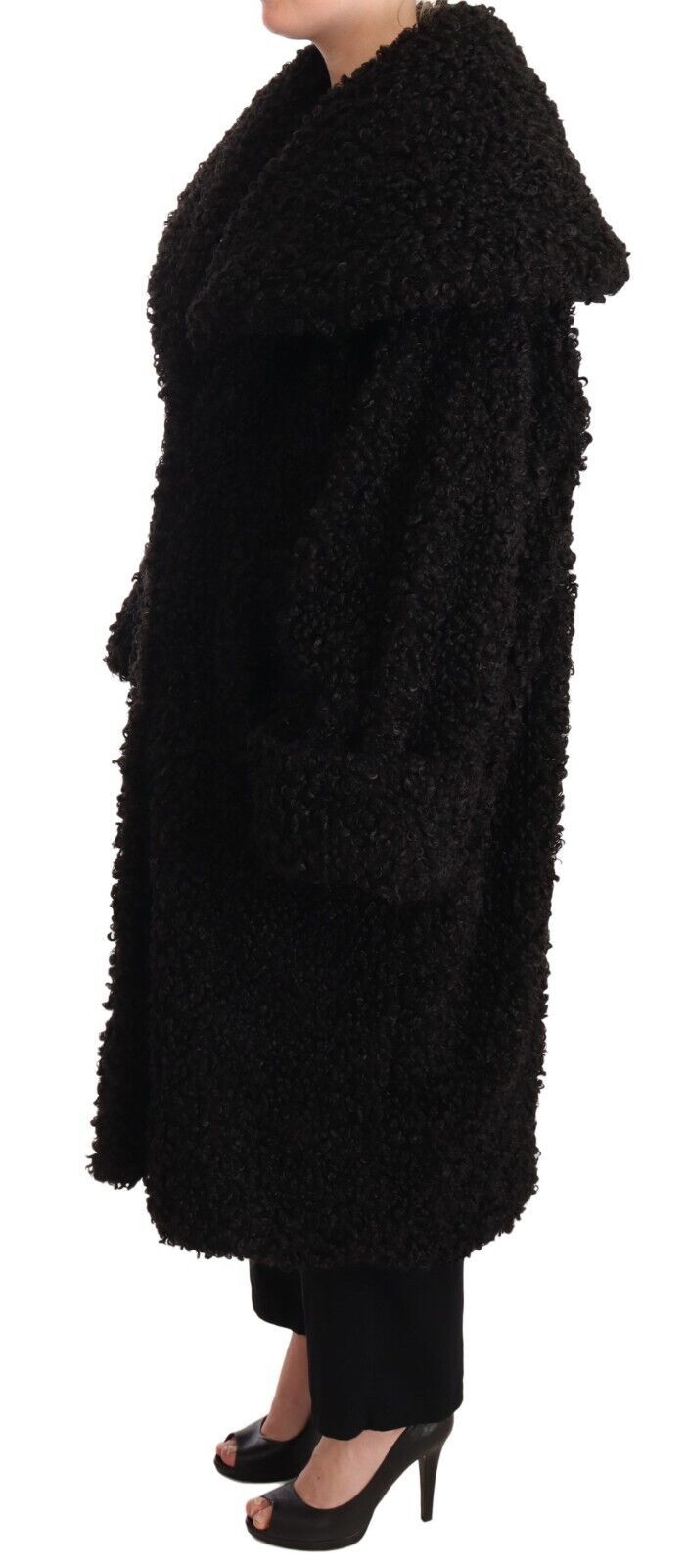 Dolce & Gabbana Black Polyester Fur Trench Coat Jacket - Zeiniez