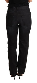 Ermanno Scervino Black Washed Straight Denim Trouser Cotton Jeans - Zeiniez
