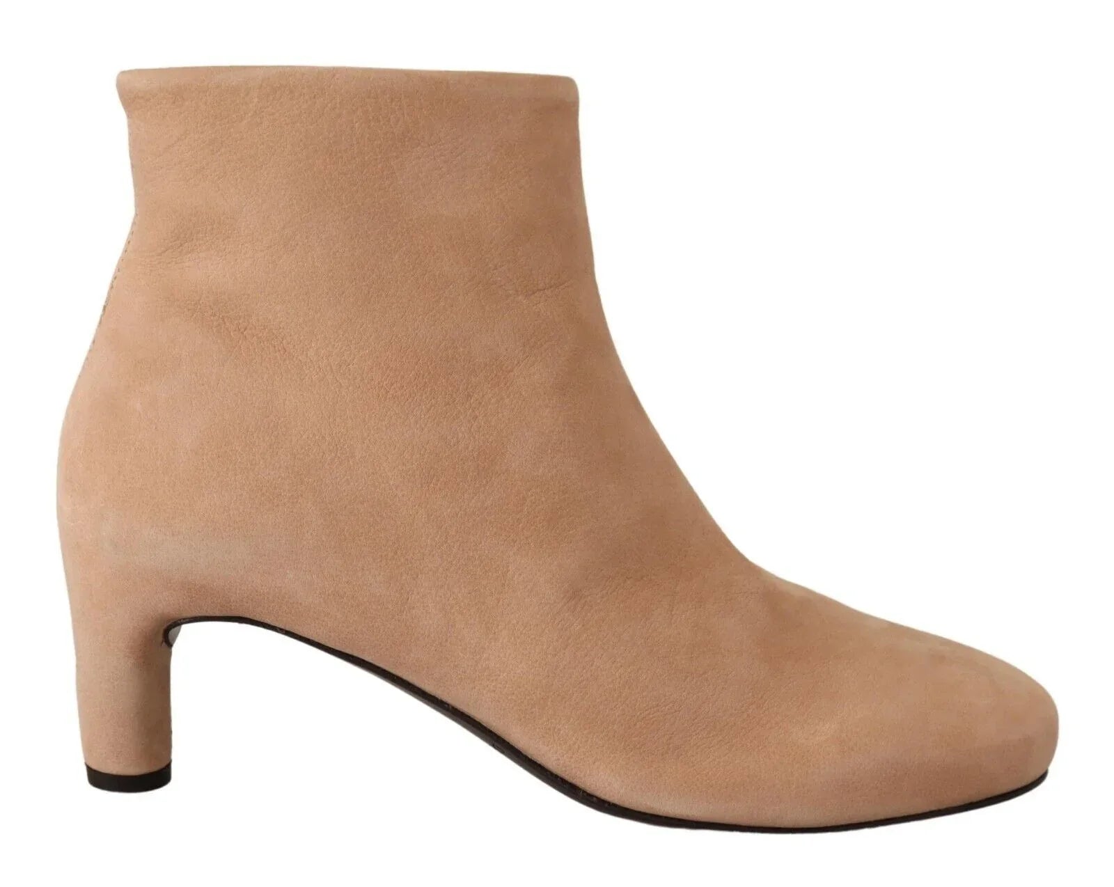 DEL CARLO Beige Suede Leather Mid Heels Pumps Boots Shoes - Zeiniez