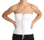 Dolce & Gabbana White PALERMO Bustier Cotton Top Corset - Zeiniez