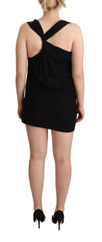 Roberto Cavalli Black Sleeveless Cotton Sheath Mini Dress - Zeiniez