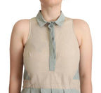 Comeforbreakfast Multicolor Collared Sleeveless Sheath Dress - Zeiniez