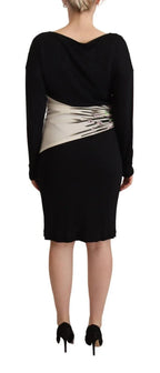 Roberto Cavalli Black Silver Sheath Knee Length Dress - Zeiniez