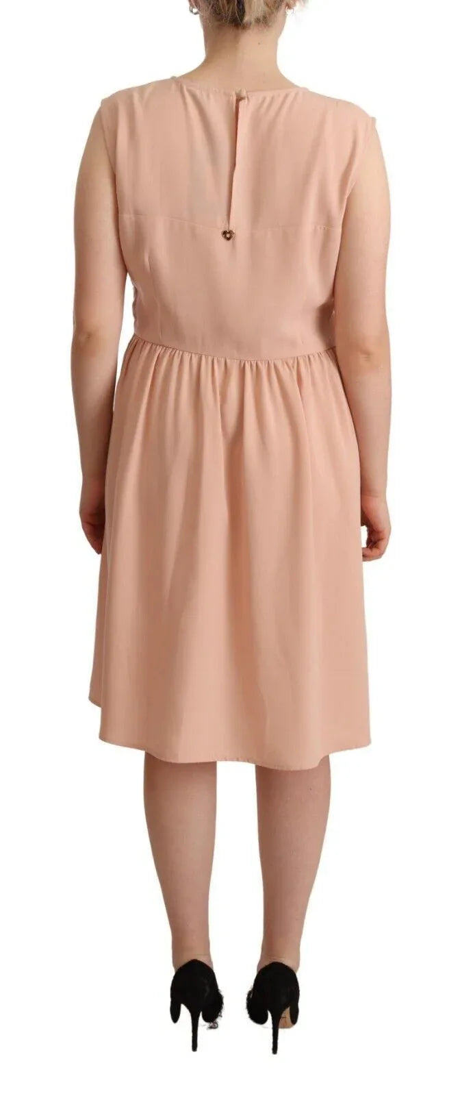 Twinset Beige Polyester Sleeveless Shift Knee Length Dress - Zeiniez