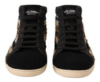 Dolce & Gabbana Beige Brown Wool Cotton High Top Sneakers - Zeiniez