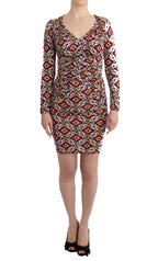 GF Ferre Multicolor Longsleeved Viscose Shift Dress - Zeiniez