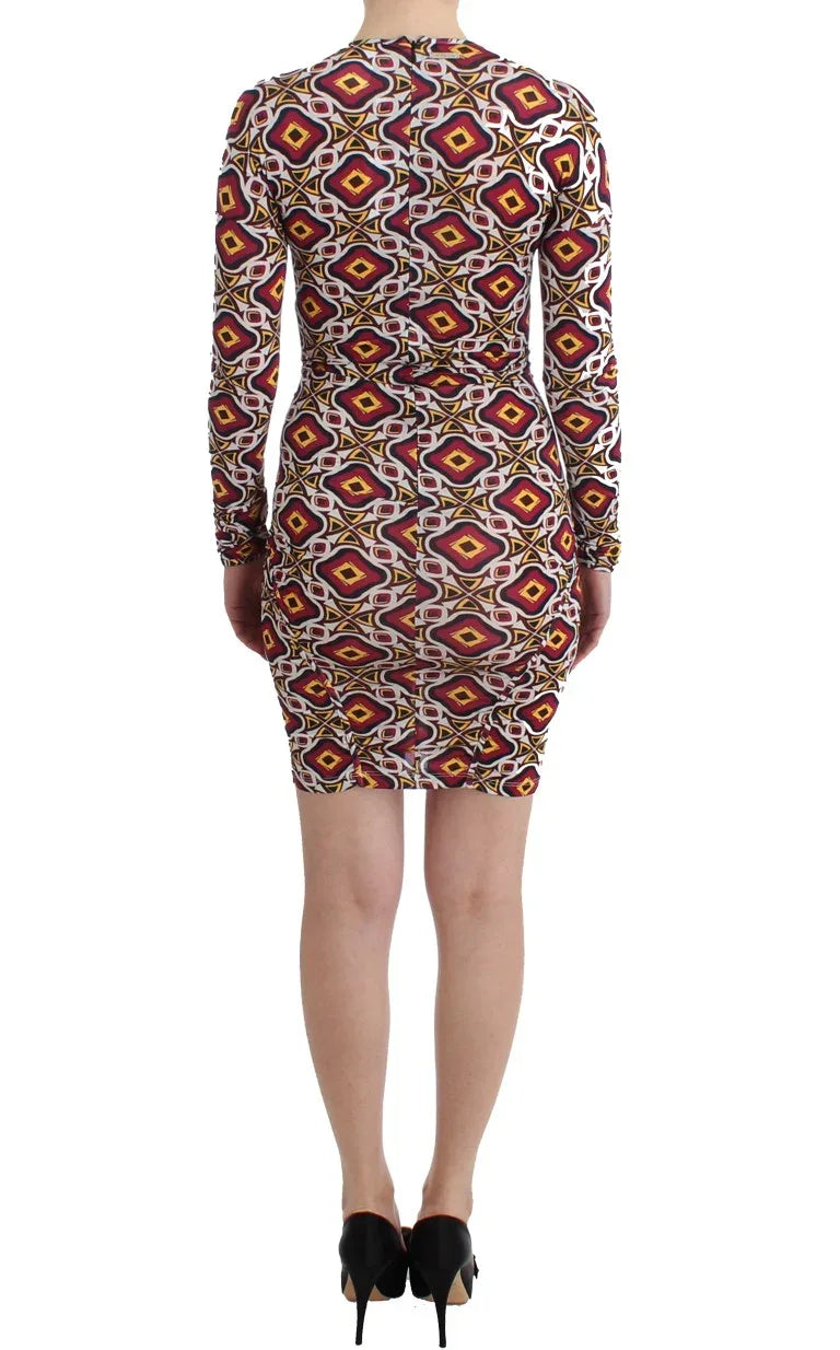 GF Ferre Multicolor Longsleeved Viscose Shift Dress - Zeiniez