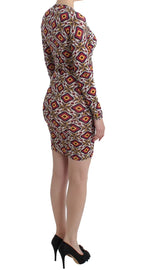 GF Ferre Multicolor Longsleeved Viscose Shift Dress - Zeiniez