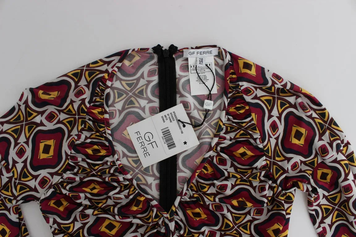 GF Ferre Multicolor Longsleeved Viscose Shift Dress - Zeiniez