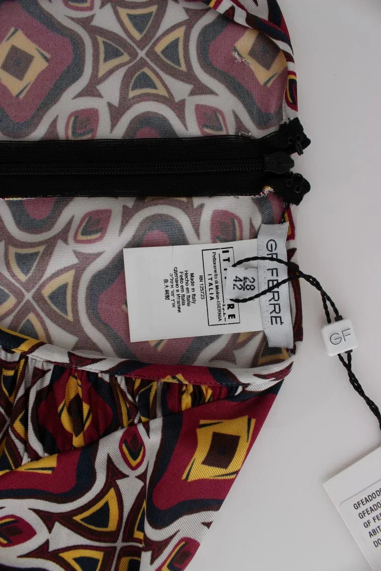 GF Ferre Multicolor Longsleeved Viscose Shift Dress - Zeiniez