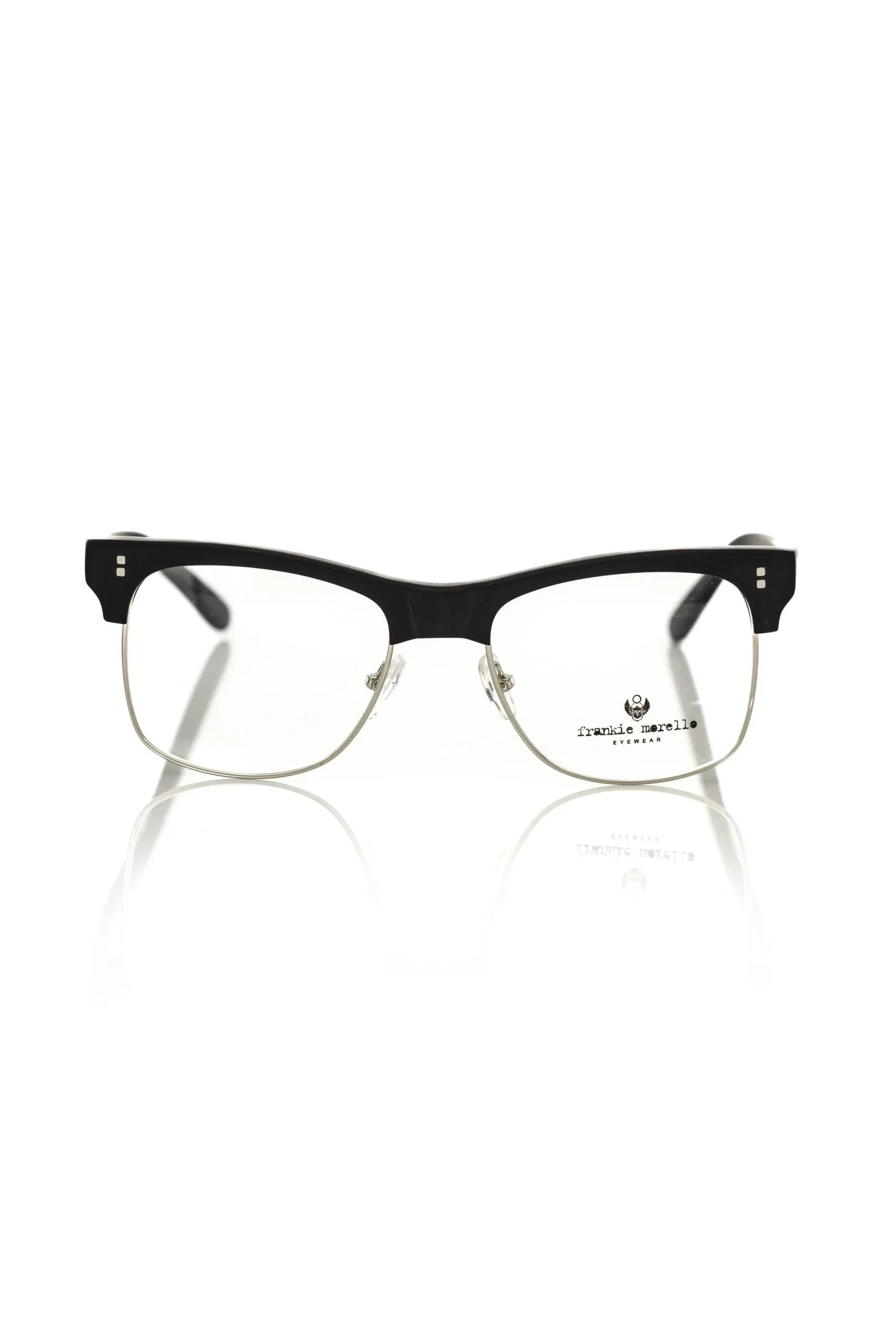 Frankie Morello Black Metallic Men's Eyeglass Frame - Zeiniez
