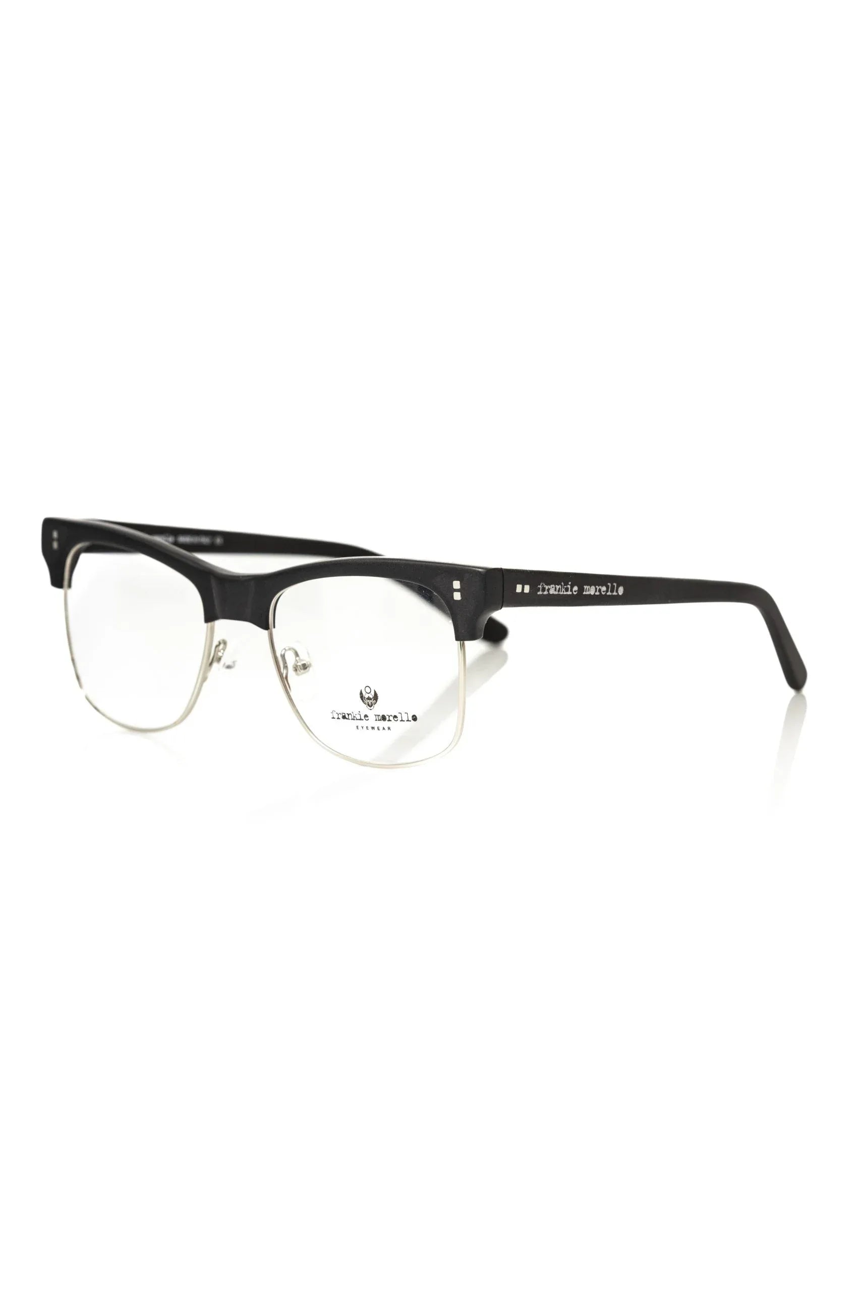 Frankie Morello Black Metallic Men's Eyeglass Frame - Zeiniez